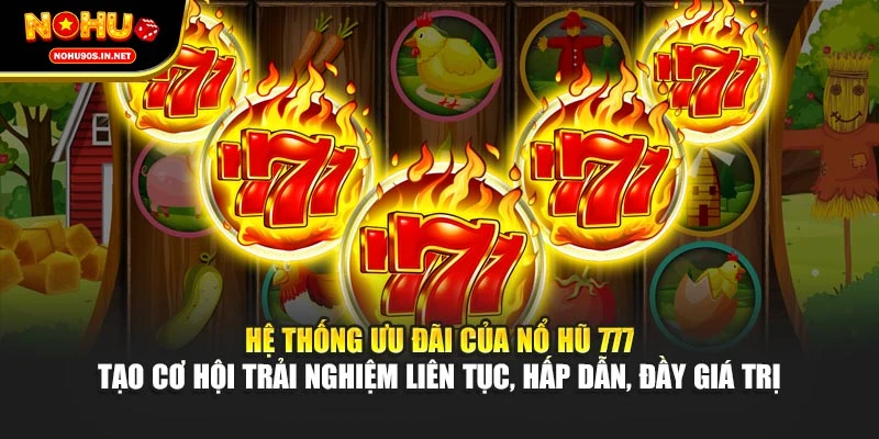 Hệ thống ưu đãi của nổ hũ 777 tạo cơ hội trải nghiệm liên tục, hấp dẫn, đầy giá trị